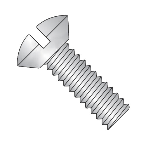 1/4-20 x 3/8 Slotted Oval Undercut Machine Screw Fully Threaded 18-8 Stainless Steel-Bolt Demon