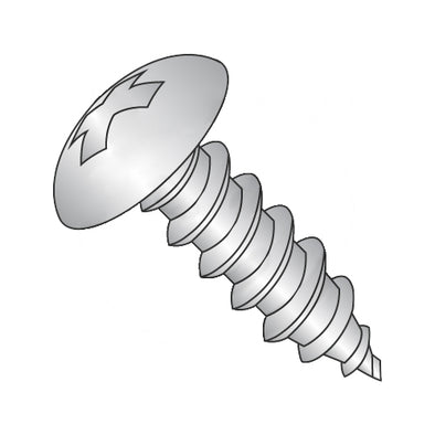 14-10 x 1 Phillips Full Contour Truss Self Tapping Screw Type A Full Thread 18-8 Stainless-Bolt Demon