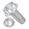 10-24 x 3/8 Slot Indent Hex Washer Serrated Thread Cut Screw Type F Full Thread Zinc-Bolt Demon