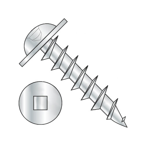 8 x 5/8 Square Drive Round Washer Head Deep Thread Wood Screw Full Thread Zinc-Bolt Demon