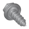 10-16 x 3/8 Unslot Indent Hexwasher Serrated Self Tap Screw Type AB Full Thread Black Oxide-Bolt Demon