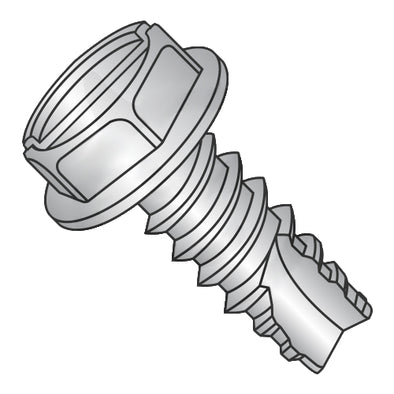 6-20 x 3/8 Slot Indent Hex Washer Thread Cut Screw Type 25 Full Thread 18-8 Stainless Steel-Bolt Demon