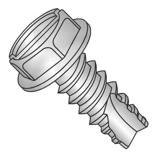 6-20 x 3/8 Slot Indent Hex Washer Thread Cut Screw Type 25 Full Thread 18-8 Stainless Steel-Bolt Demon