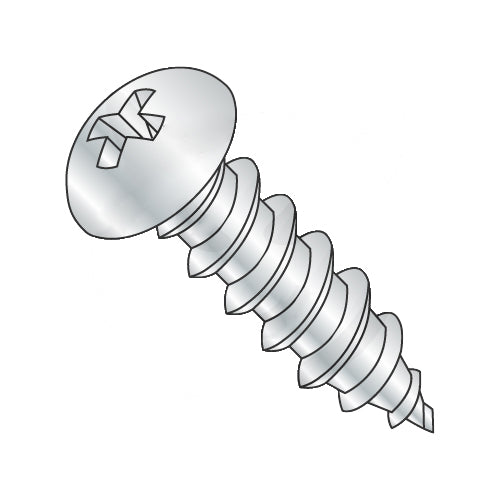6-20 x 3/8 Phillips Round Self Tapping Screw Type AB Fully Threaded Zinc-Bolt Demon