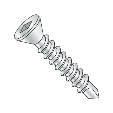 6-20 x 3/4 Square Drive Flat Trim Head Self Drilling Screw Full Thread Zinc-Bolt Demon