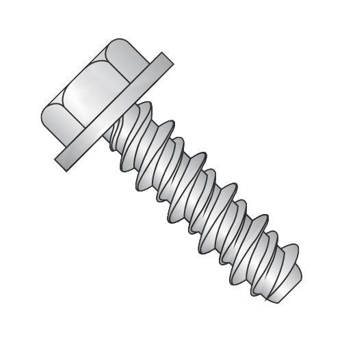 8-18 x 5/8 #6HD Unslotted Indented Hex Washer High Low Screw Fully Threaded 18-8 Stainless Stee-Bolt Demon