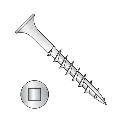 8 x 1 Bugle Square Drive Coarse Thread Type 17 Point Deck Screw 18-8 Stainless Steel-Bolt Demon