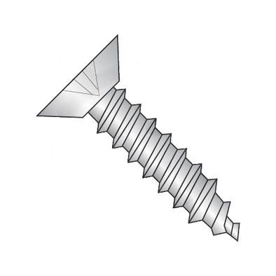 6-20 x 5/8 Phillips Flat Undercut Self Tapping Screw Type AB Fully Threaded 18-8 Stainless-Bolt Demon