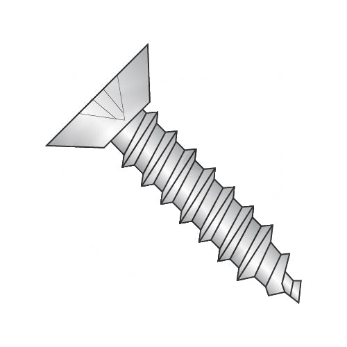 6-20 x 5/8 Phillips Flat Undercut Self Tapping Screw Type AB Fully Threaded 18-8 Stainless-Bolt Demon