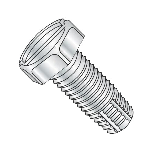 8-32 x 3/8 Slotted Indented Hex Head Thread Cutting Screw Type F Fully Threaded Zinc-Bolt Demon