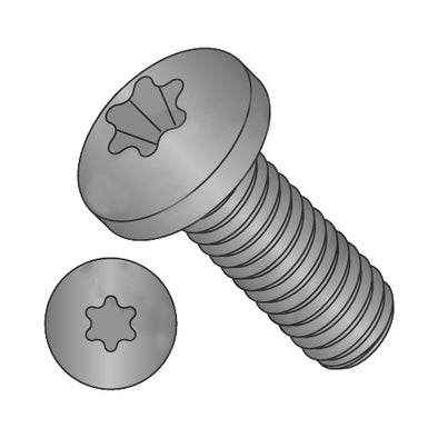 10-32 x 1/4 6-Lobe Pan Machine Screw Fully Threaded Black Oxide-Bolt Demon