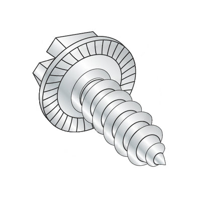 6-20 x 3/8 Slot Indent Hex Washer Serrated Self Tap Screw Type AB Full Thread Zinc-Bolt Demon