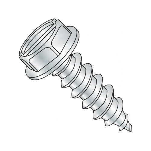 5/16-12 x 1 3/4 Slotted Indented Hex Washer Self Tapping Screw Type AB Fully Threaded Zinc-Bolt Demon
