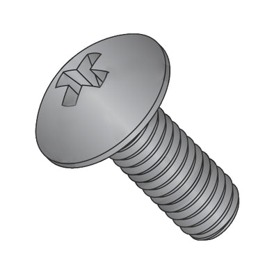 10-24 x 3/4 Phillips Full contour Truss Machine Screw Fully Threaded 18-8 SS Blk Oxide-Bolt Demon