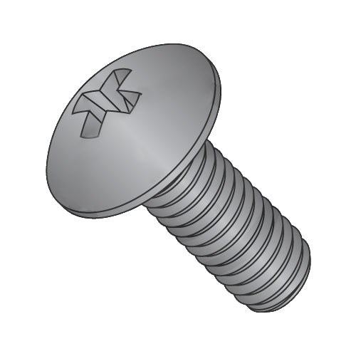 10-24 x 3/4 Phillips Full contour Truss Machine Screw Fully Threaded 18-8 SS Blk Oxide-Bolt Demon