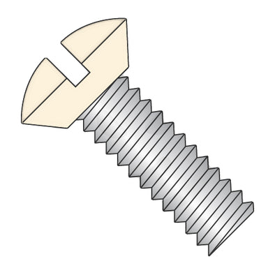 6-32 x 3/8 Slotted Oval Undercut Machine Screw Fully Threaded Zinc with Ivory Painted Head-Bolt Demon
