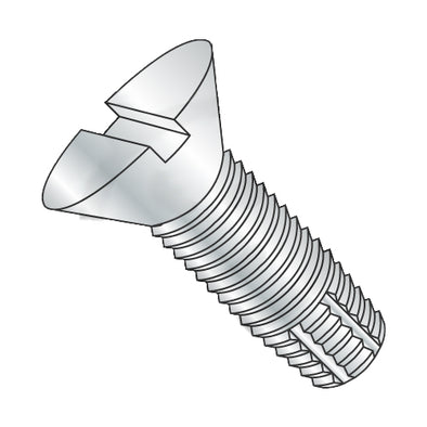10-32 x 1/2 Slotted Flat Thread Cutting Screw Type F Fully Threaded Zinc-Bolt Demon