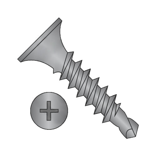 8-18 x 1 1/2 Phillips Bugle Head Full Thread Self Drilling Drywall Screw Black Phosphate-Bolt Demon