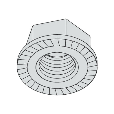 12-24 Serrated Flange Hex Lock Nuts Case Hardened HR15N 78/90 Zinc And Bake-Bolt Demon