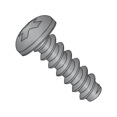 6-20 x 1/4 Phillips Pan Self Tapping Screw Type B Fully Threaded Black Oxide-Bolt Demon