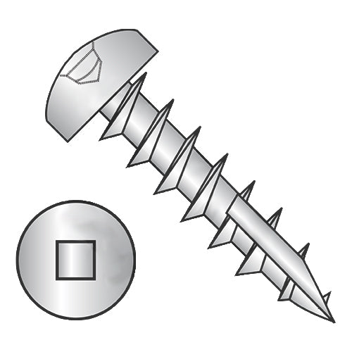 10-9 x 3/4 Square Drive Pan Head Deep Thread Screw Type 17 Full Thred 18-8 Stainless Steel-Bolt Demon