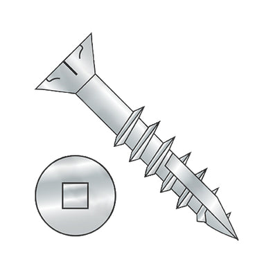 9-10 x 2 1/2 Square #8 Flat Head w/Nibs Deep Thread Wood Screw Type 17 2/3 Thread Zinc-Bolt Demon