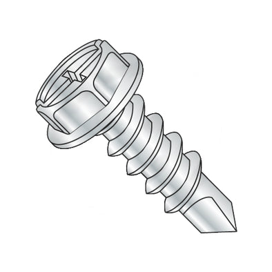 10-16 x 1/2 Combination(Slot/Phil) Hex Washer Self Drill Screw Full Thread Zinc & Bake-Bolt Demon