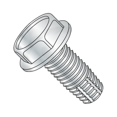 3/8-16 x 1 3/4 Unslotted Indented Hex Washer Thread Cutting Screw Type F Fully Threaded Zinc An-Bolt Demon