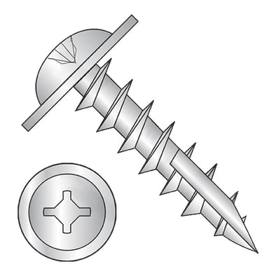 8-11 x 7/8 Phil Square #10 Round Washer Deep Thread Wood Screw Type17 Full Thread Zinc-Bolt Demon