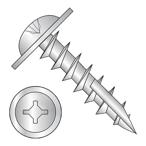 8-11 x 7/8 Phil Square #10 Round Washer Deep Thread Wood Screw Type17 Full Thread Zinc-Bolt Demon