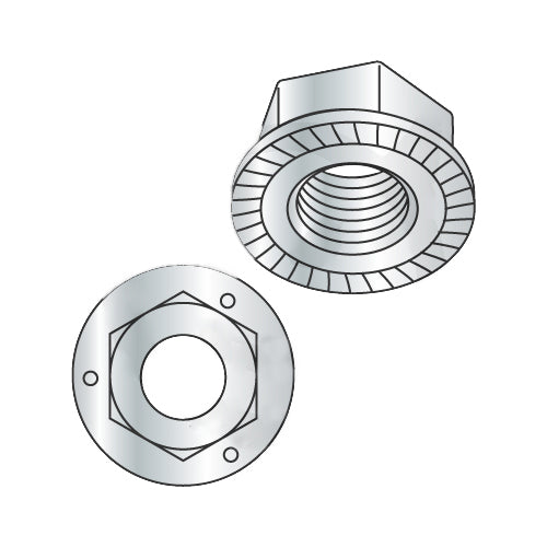 3/8-16 Serrated Flange Hex Lock Nuts Grade 5 Zinc-Bolt Demon