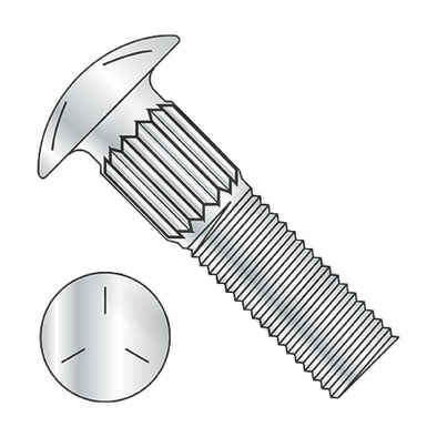 3/8-16 x 7/8 Ribbed Neck Carriage Bolt Grade 5 Fully Threaded Zinc-Bolt Demon