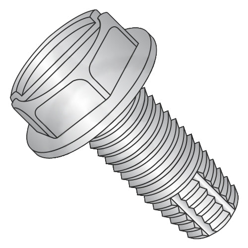 10-32 x 1/2 Slotted Indented Hex Washer Thread Cut Screw Type F Full Thread 410 Stainless St-Bolt Demon