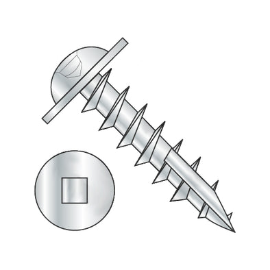 10-9 x 7/8 Square Drive Round Washer Head Deep Thread Wood Screw Type 17 Full Thrd Zinc & Bake-Bolt Demon