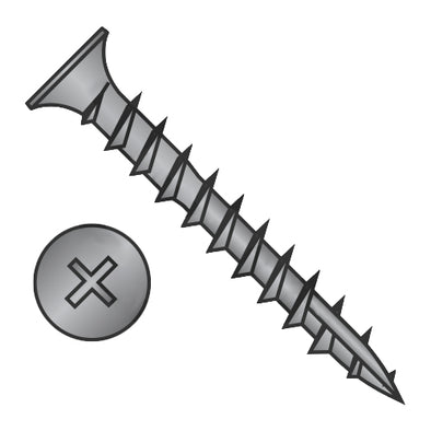 6-13 x 1/2 Phil Flat No Nibs Deep Thread Wood Screw Type 17 Full Thread Black Oxide-Bolt Demon