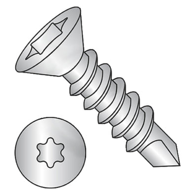 10-16 x 2 1/2 6-Lobe Flat Self Drilling Screw Fully Threaded 410 Stainless Steel-Bolt Demon