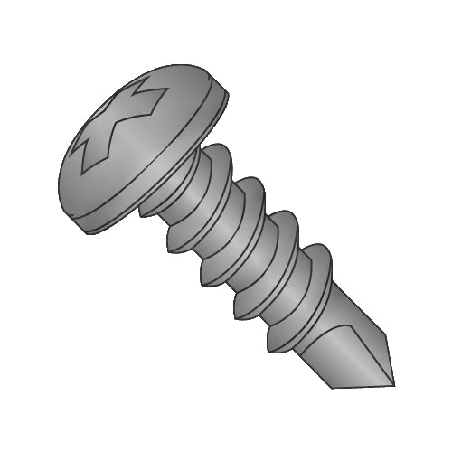 6-20 x 5/8 Phil Pan Full Thread Self Drill Screw Black Oxide-Bolt Demon