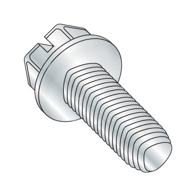 6-32 x 1 1/4 Slot Ind Hex Wash Taptite Alternative Thread Roll Screw Fully Thrd Zinc & Wax-Bolt Demon