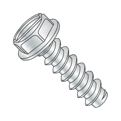 3/8-12 x 1 Slotted Indented Hex Washer Self Tapping Screw Type B Fully Threaded Zinc-Bolt Demon