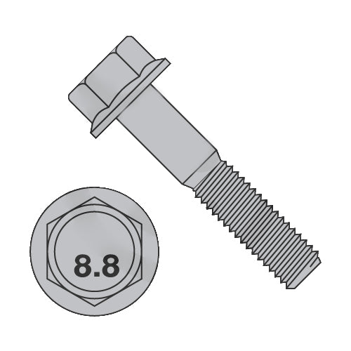 M6-1.0 x 20 DIN 6921 8.8 Metric Flange Bolt Screw Non Serrated Plain-Bolt Demon