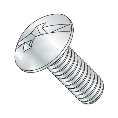 10-32 x 1/4 Combination (Phil/Slot) Full Contour Truss Head Machine Screw Full Thread Zinc-Bolt Demon