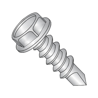 5/16-12 x 1 Unslotted Indent Hex Washer Self Drill Screw Full Thread 18-8 Stainless Steel-Bolt Demon