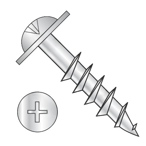 8-11 x 1 1/2 Phillips Drive Round Washer Head Deep Thread Wood Screw 2/3 Thread Zinc-Bolt Demon