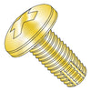 6-32 x 1/2 Phillips Pan Thread Cutting Screw Type F Fully Threaded Zinc Yellow And Bake-Bolt Demon