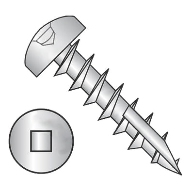 10-9 x 5/8 Square Drive Pan Head Deep Thread Screw Type 17 Full Thred 18-8 Stainless Steel-Bolt Demon