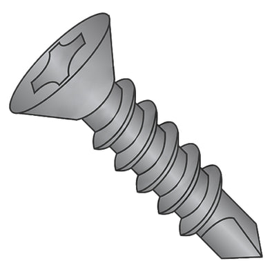 8-18 x 3 Phillips Flat Self Drilling Screw Full Thread Black Zinc & Bake-Bolt Demon