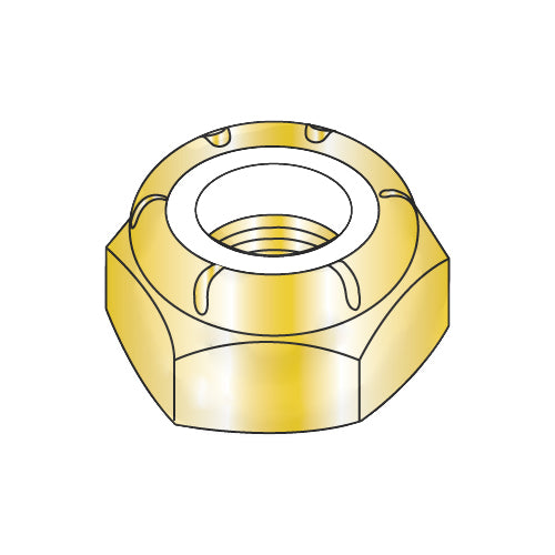 3/4-16 NTE Thin Pattern Nylon Insert Hex Lock Nut Fine Thread Zinc Yellow-Bolt Demon