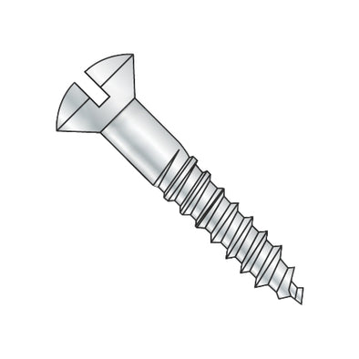 4-22 x 3/4 Slotted Oval Full Body Wood Screw Zinc-Bolt Demon