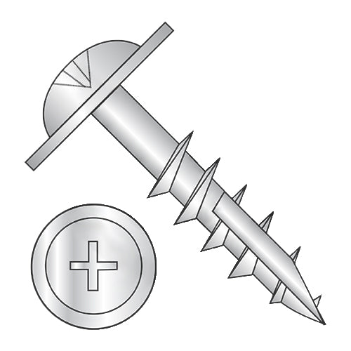 8-11 x 1 1/8 Phillips #10 Round Washer Hd Deep Thread Wood Screw Type17 2/3 Thread Zinc-Bolt Demon
