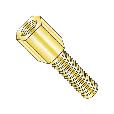 4-40X3/16 3/16 Hex Jackscrew Male Zinc Yellow-Bolt Demon